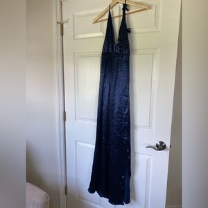 SHEIN Midnight Blue Velvet Dress